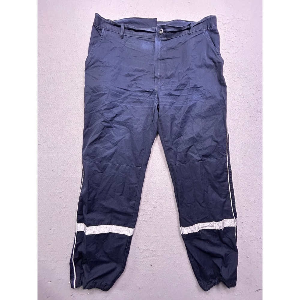Unbranded Workwear Pants Twill Navy Blue Reflective Stripe Size 50 Mens